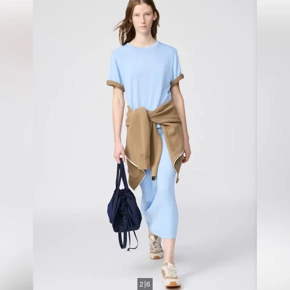 NWOT Uniqlo C drawstring bag in navy - Picture 3 of 7